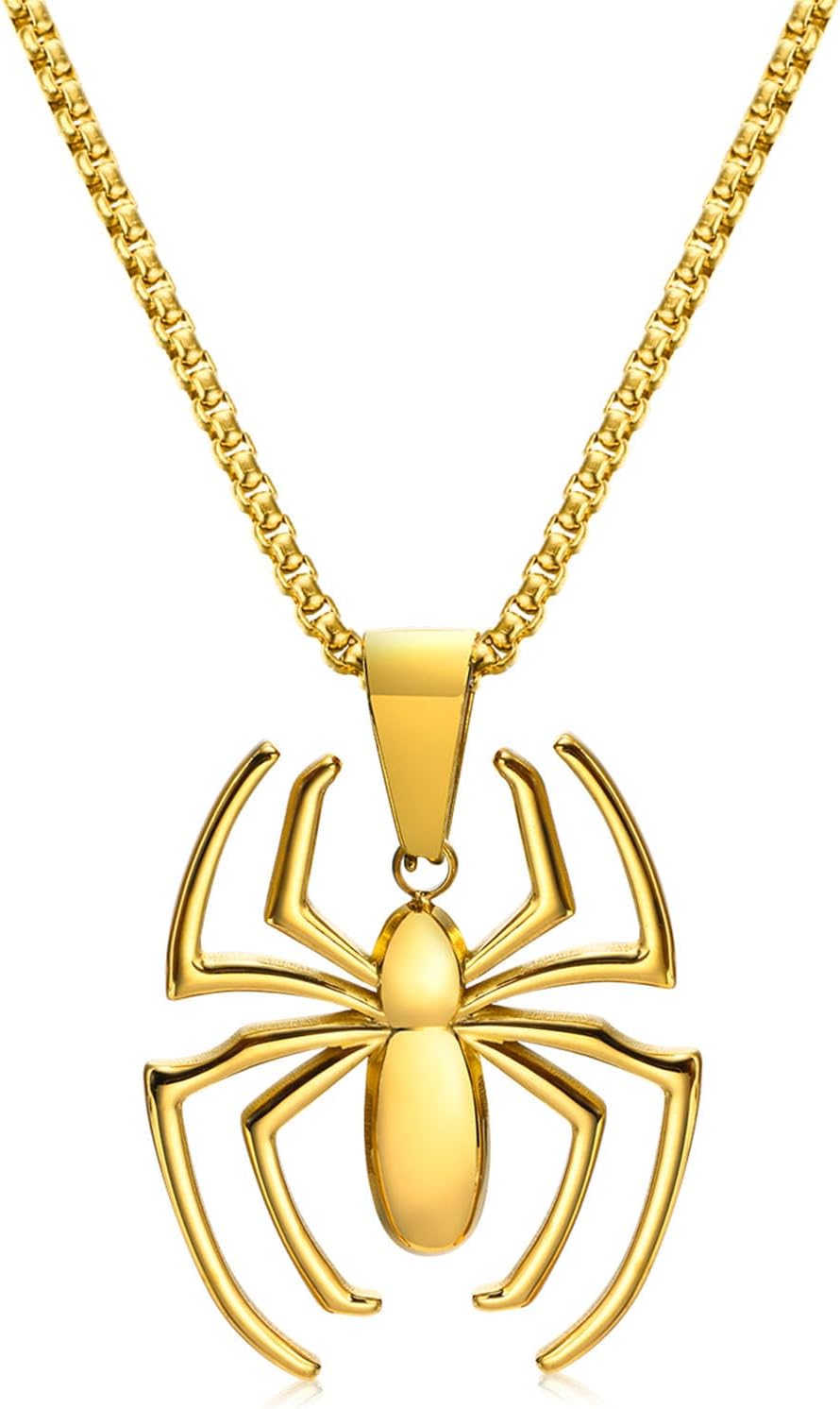 Colgante de acero inoxidable de Spider-Man para hombres y mujeres