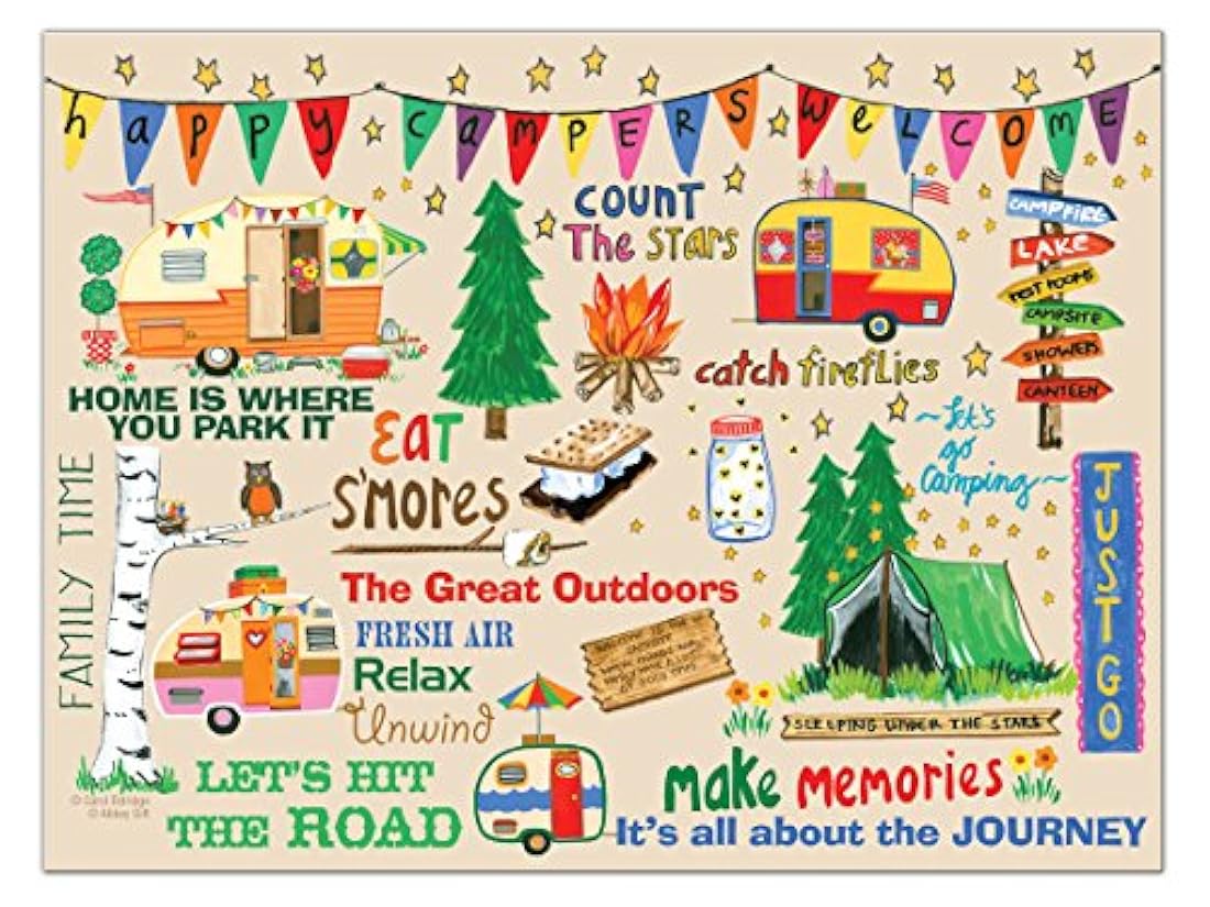 Abbey regalo Happy Campers tablero de corte de vidrio