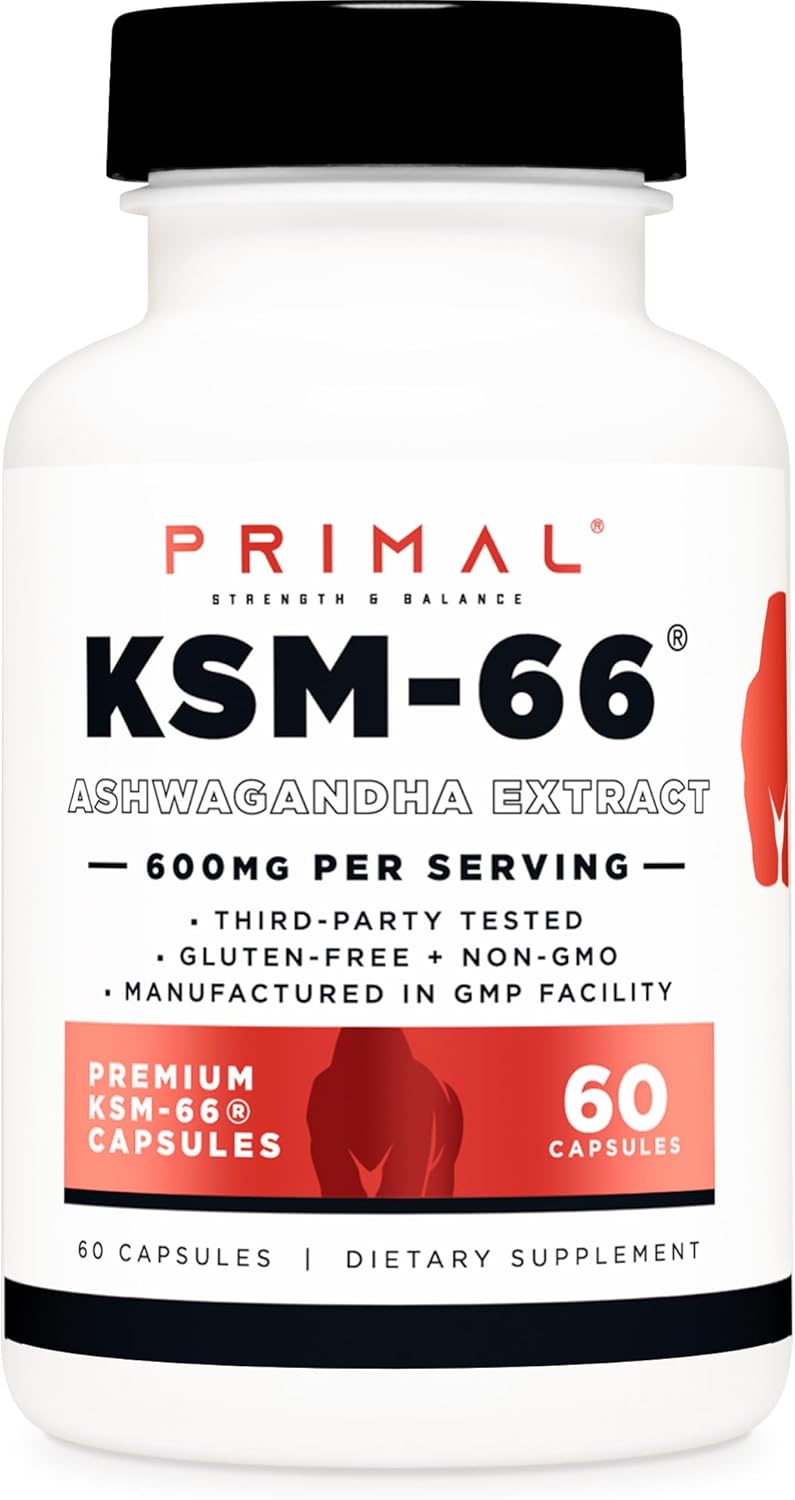 Cápsulas de Ashwagandha KSM-66 Primal | 600 mg | 60 Servings