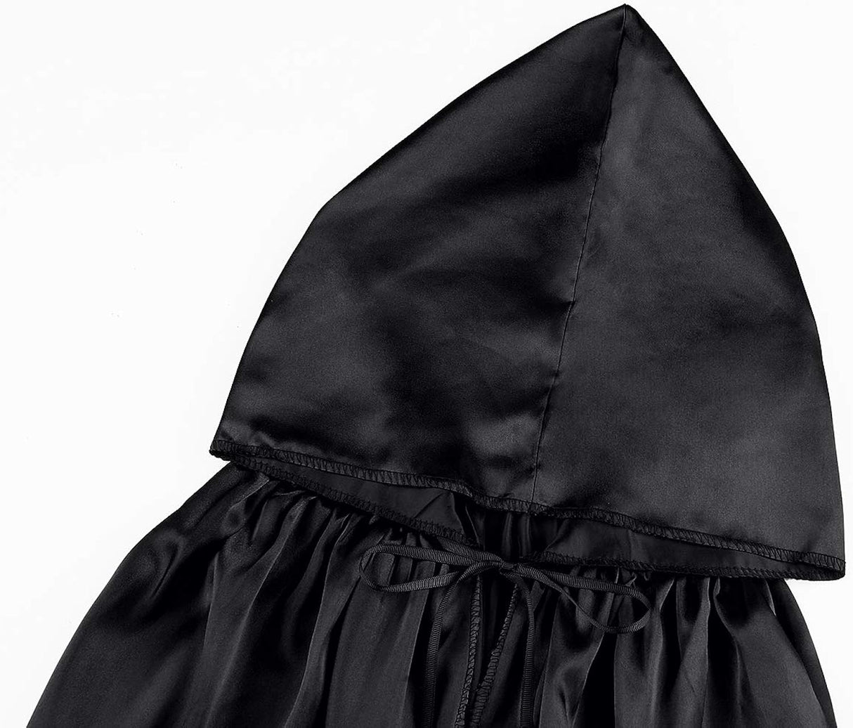 Disfraces de Capa de terciopelo con capucha negro talla S