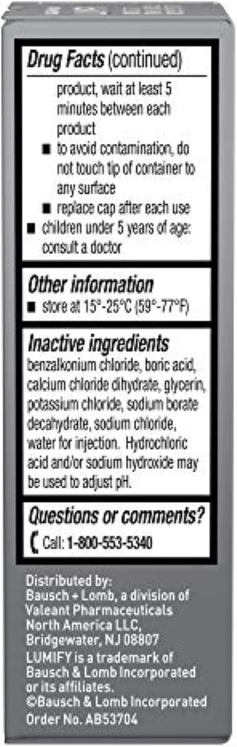 Gotas para ojos LUMIFY, alivio en 0.08 oz (2.5 ml)