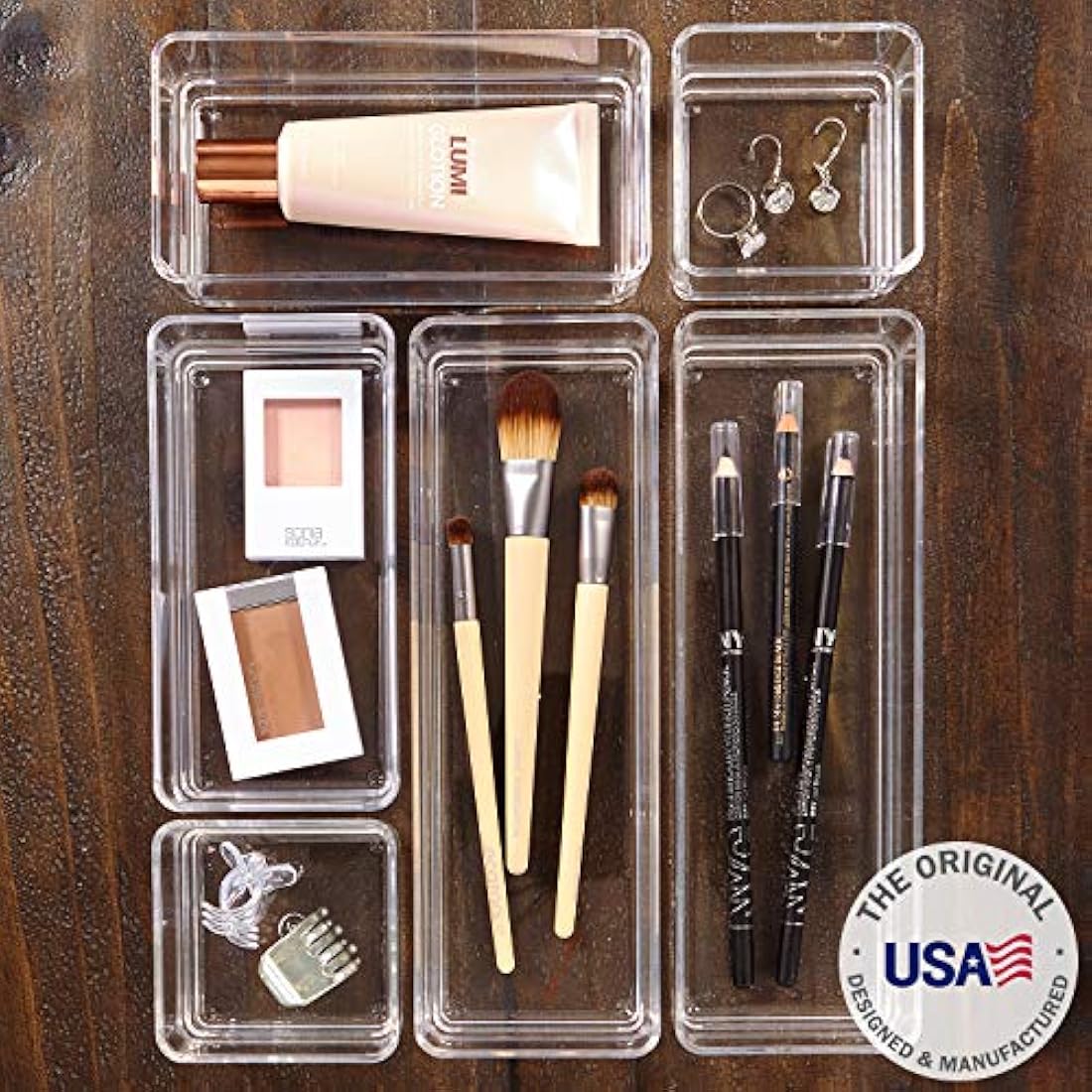 Organizadores de plástico transparente para maquillaje