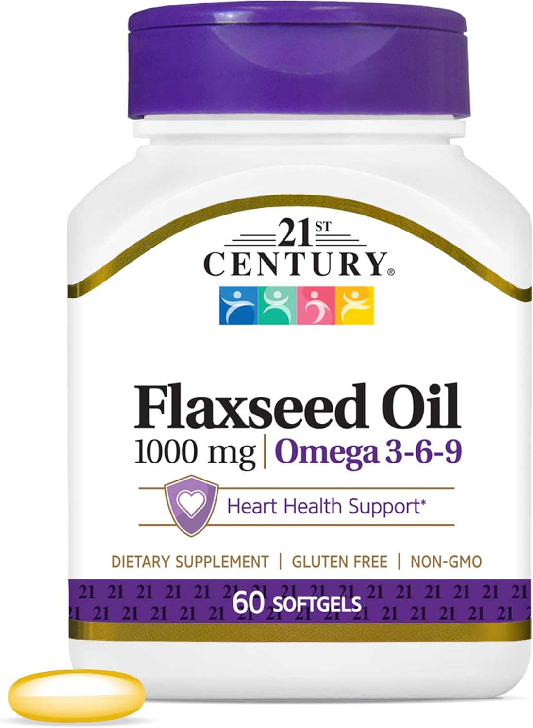 Aceite de Linaza 1000 mg 60 Gelatinas Blandas, 21st Century