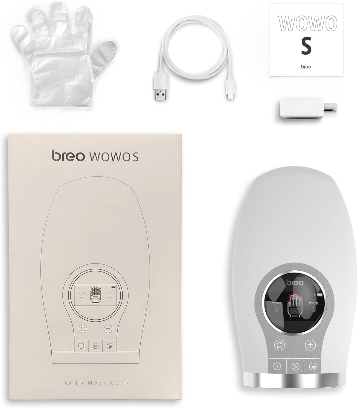 Masajeador de Manos Breo WOWOS, Calentamiento, Control APP