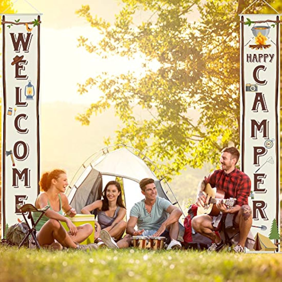 Cartel de fiesta de camping para fiestas de camping