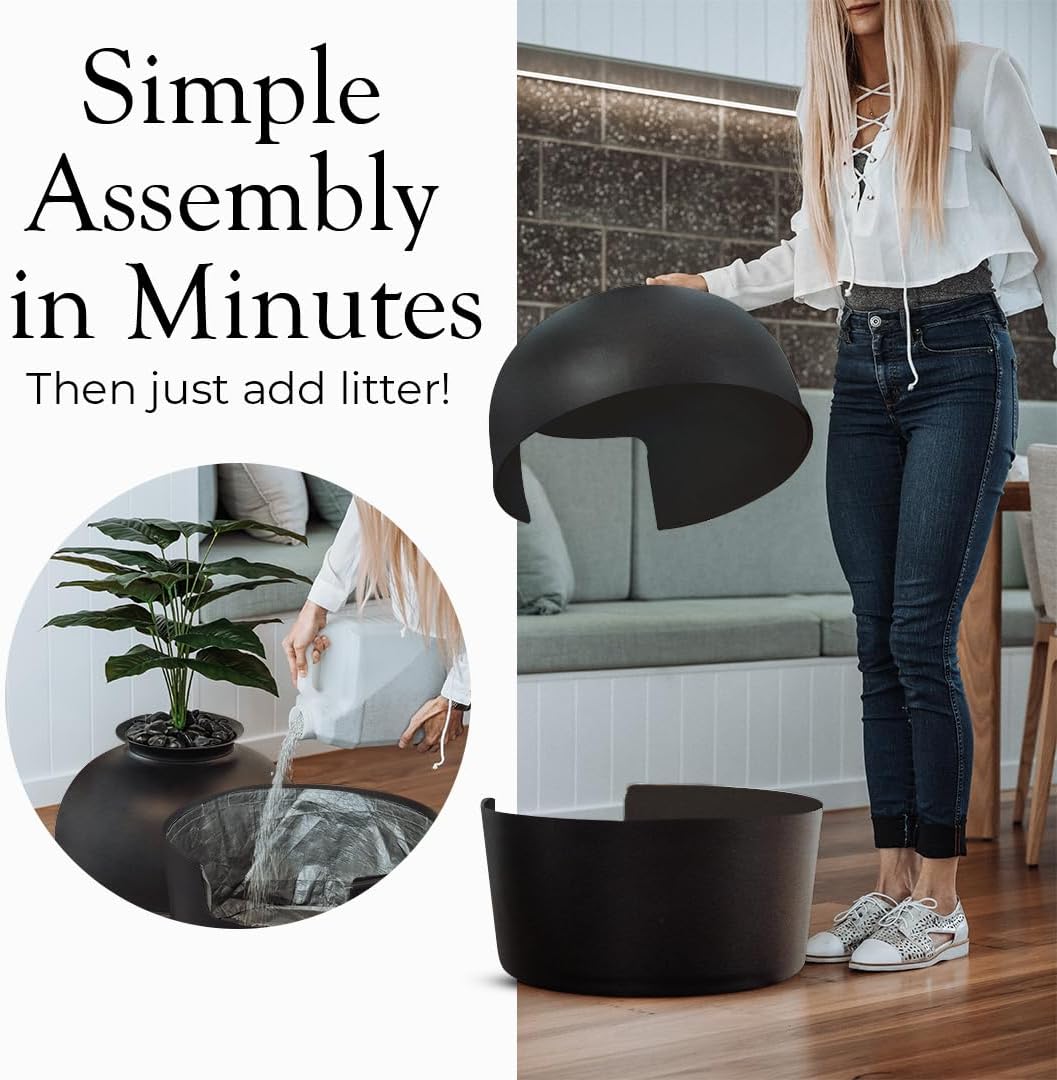 Caja de Arena Secreta con Filtro de Carbón y Planta Artificial