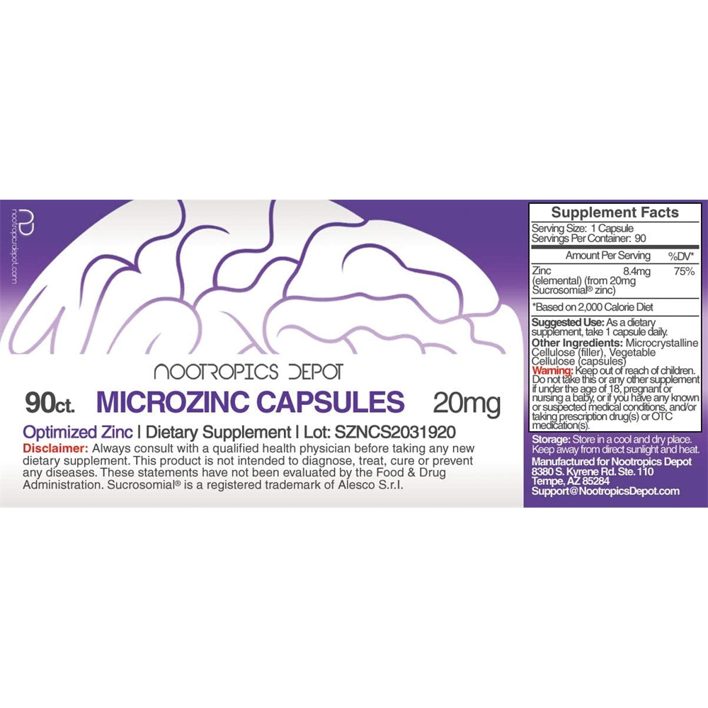 Suplementos de microzinc 20 mg optimizado