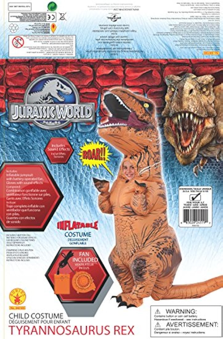 Disfraz de dinosaurio inflable para niño