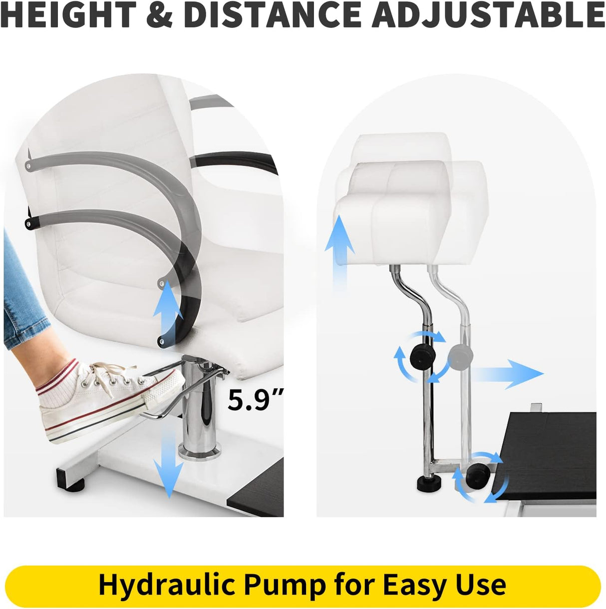 Happybuy Unidad de pedicura de spa ajustable de limpiar blanco