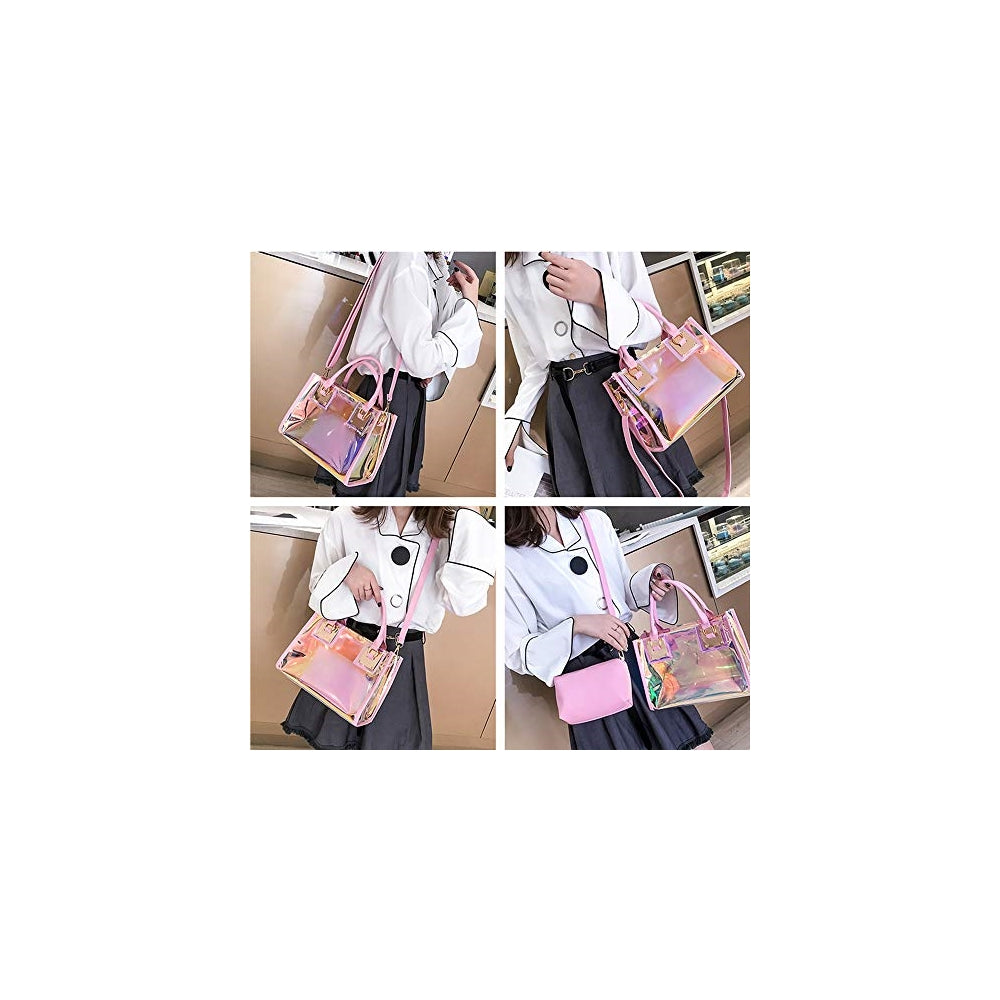 Bolsos cruzado transparente para mujer 2 en 1