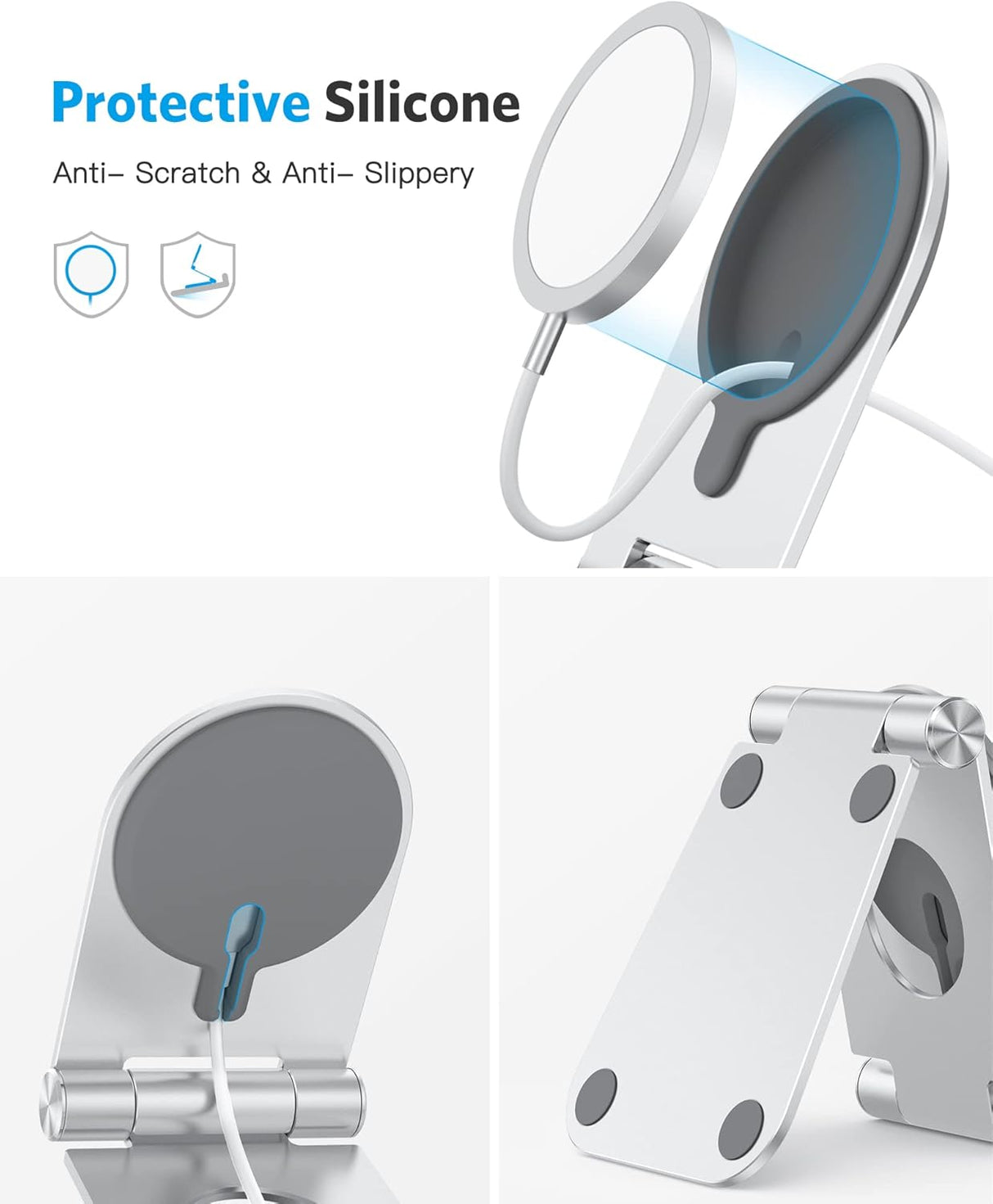 OMOTON Soporte plegable compatible iPhone 14 color plateado