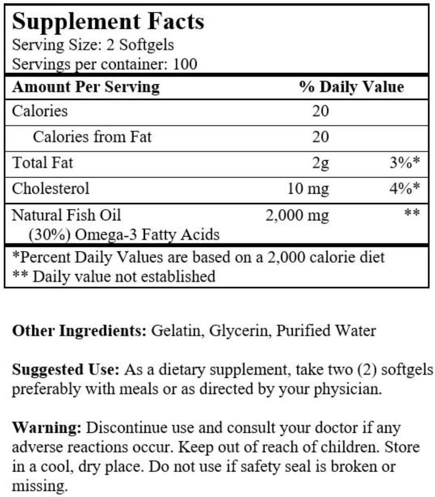 Omega 3 Aceite de Pescado Alaska 1000mg 200 Cápsulas