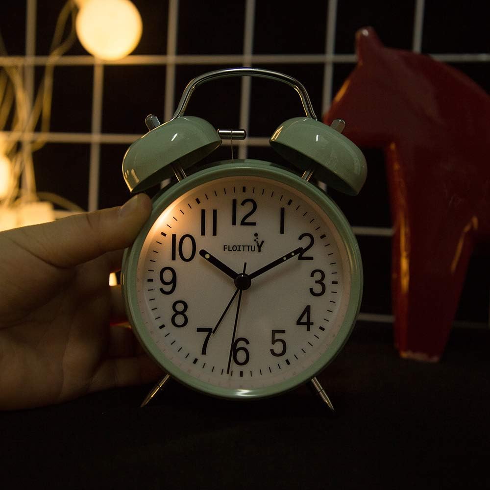 Reloj Despertador con Campana y Luz de Fondo para Dormitorio