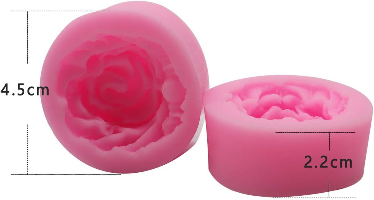 HengKe 2 moldes de silicona en forma de rosa con flores