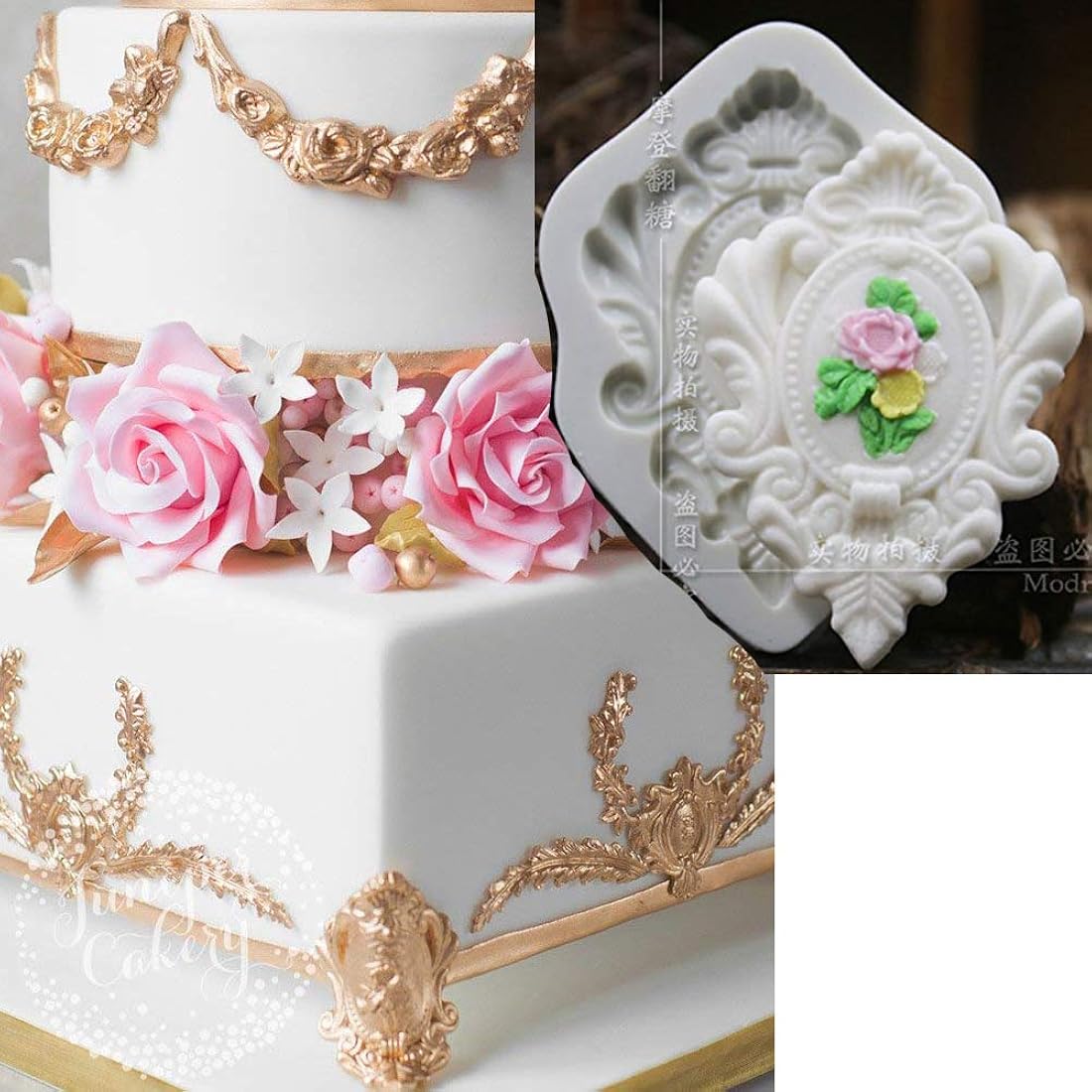 Anyana Molde de silicona Cameo para pastel decoración