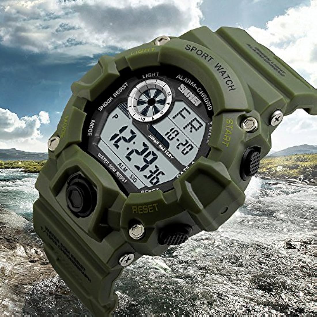 Reloj deportivo digital militar del ejército impermeable