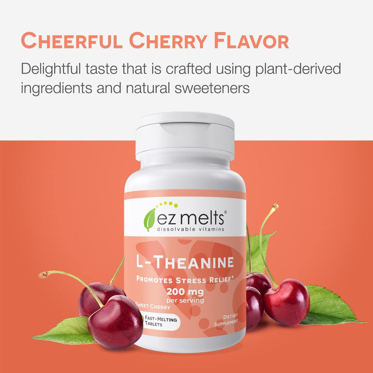 Vitaminas sublinguales veganas sin azúcar sabor a cereza