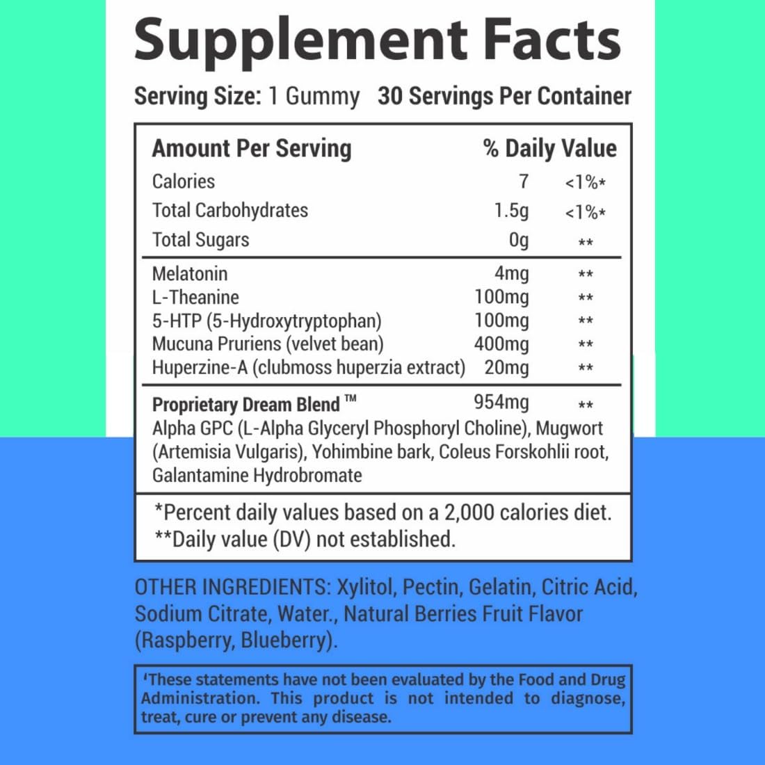 Calm Sleep Stress Gummies Melatonin L-Theanine 5-HTP Supplements