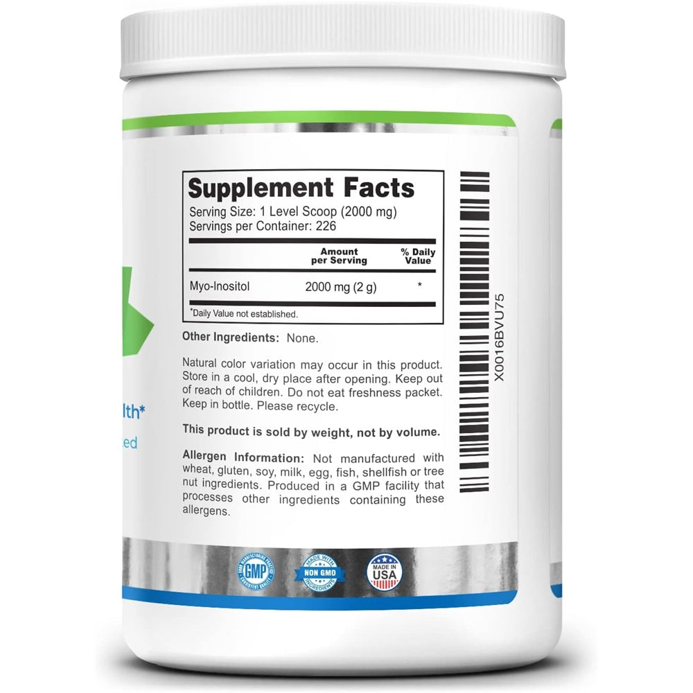 Suplemento Polvo de mio-inositol 16 onzas vegano 100% puro
