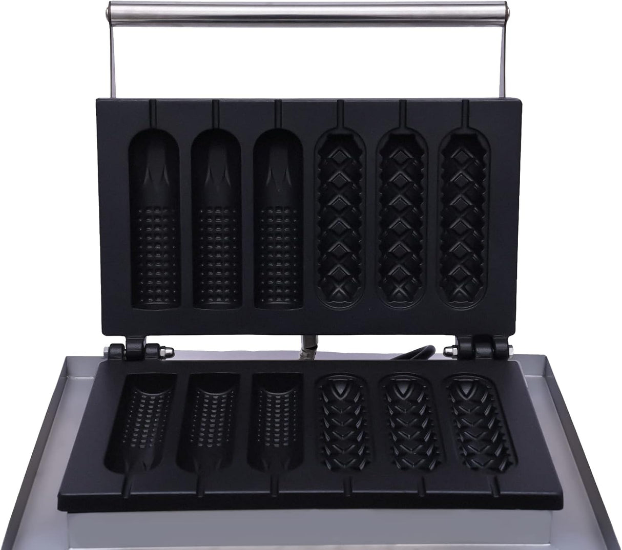 Máquina de Waffles Hotdog, 110V 1500W, 6PCS, Tipo 3