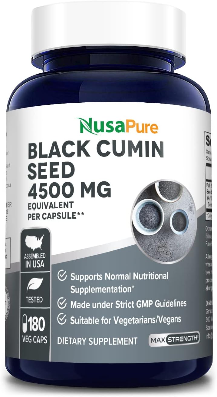 Extracto de Semilla de Comino Negro 4500mg NusaPure 180 Capsulas