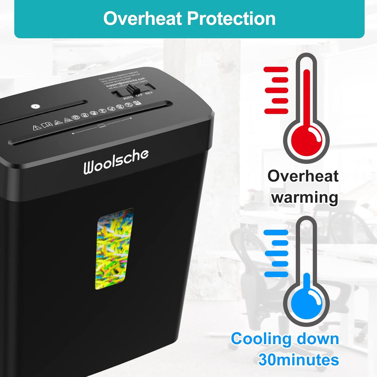 Woolsche Trituradora de Papel 10 Hojas Corte Cruzado P-4