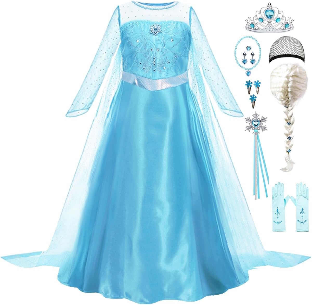 Disfraz de Princesa de Nieve para Niñas con Peluca - Cosplay