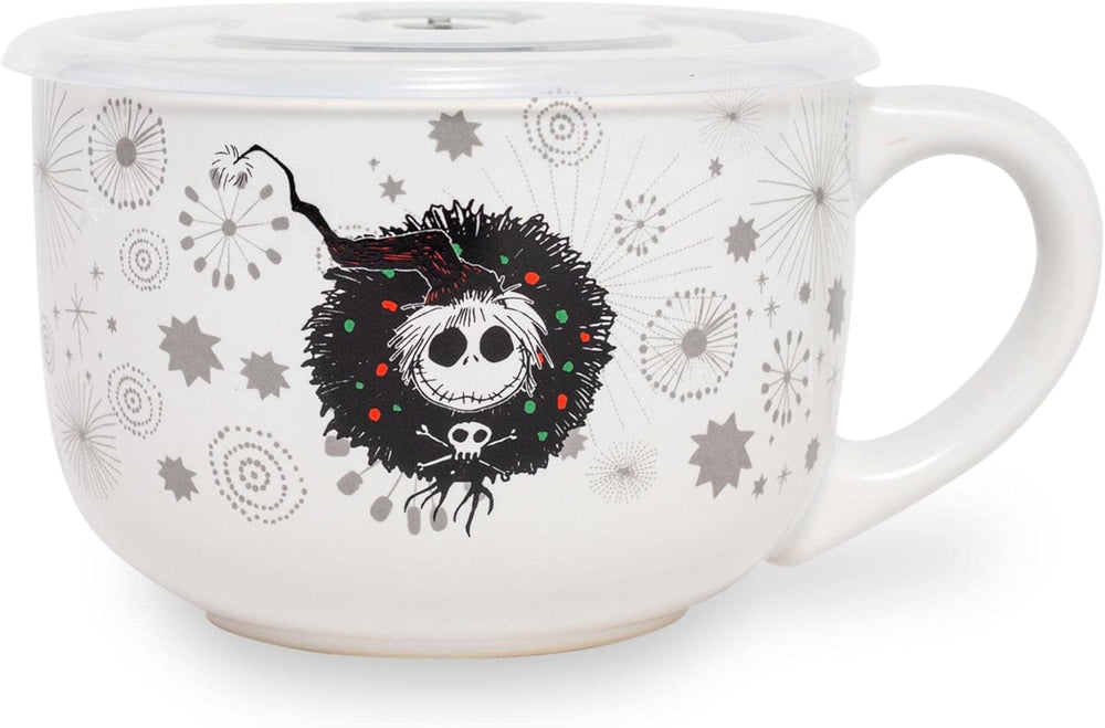 Tazón de Cerámica Disney Jack Skellington con Tapa Ventilada
