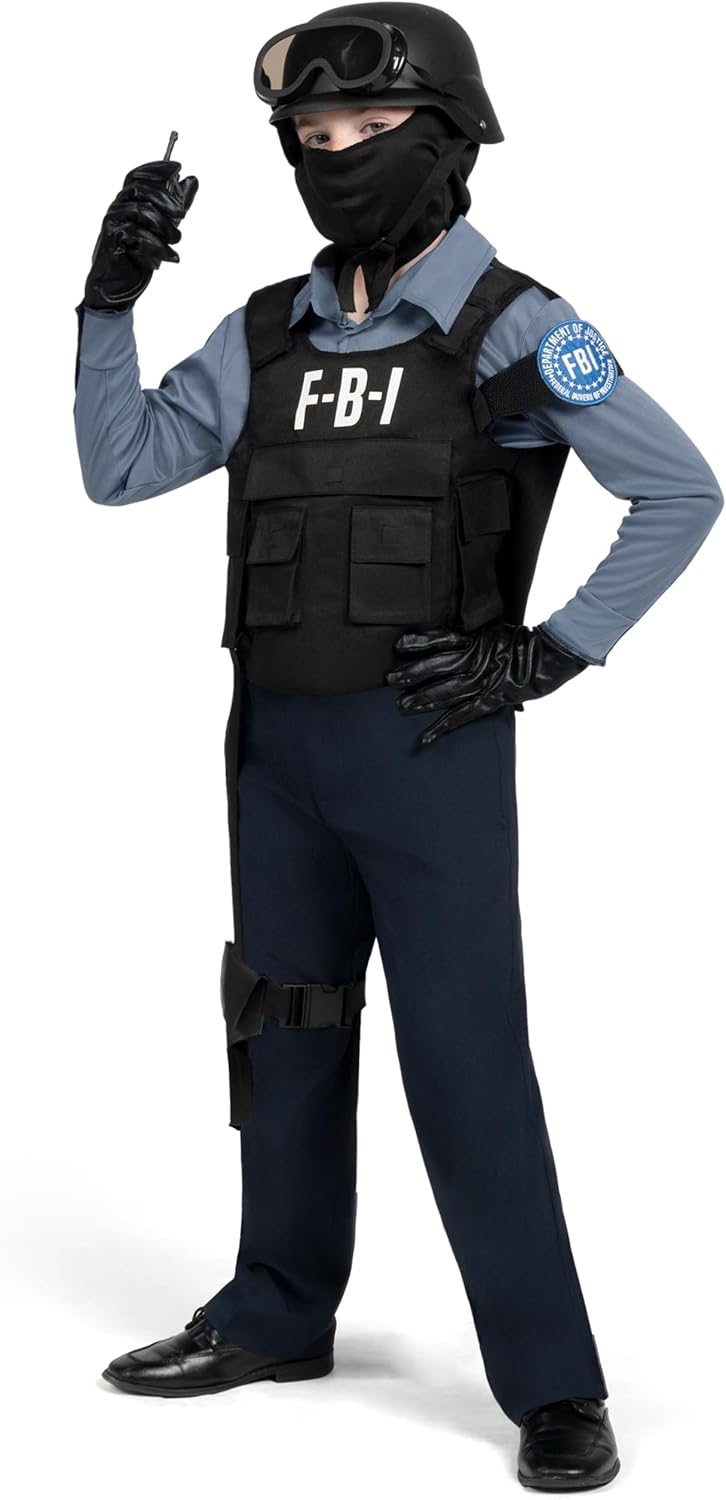 Disfraz de Policía para Niños, Spooktacular Creations, FBI Cop