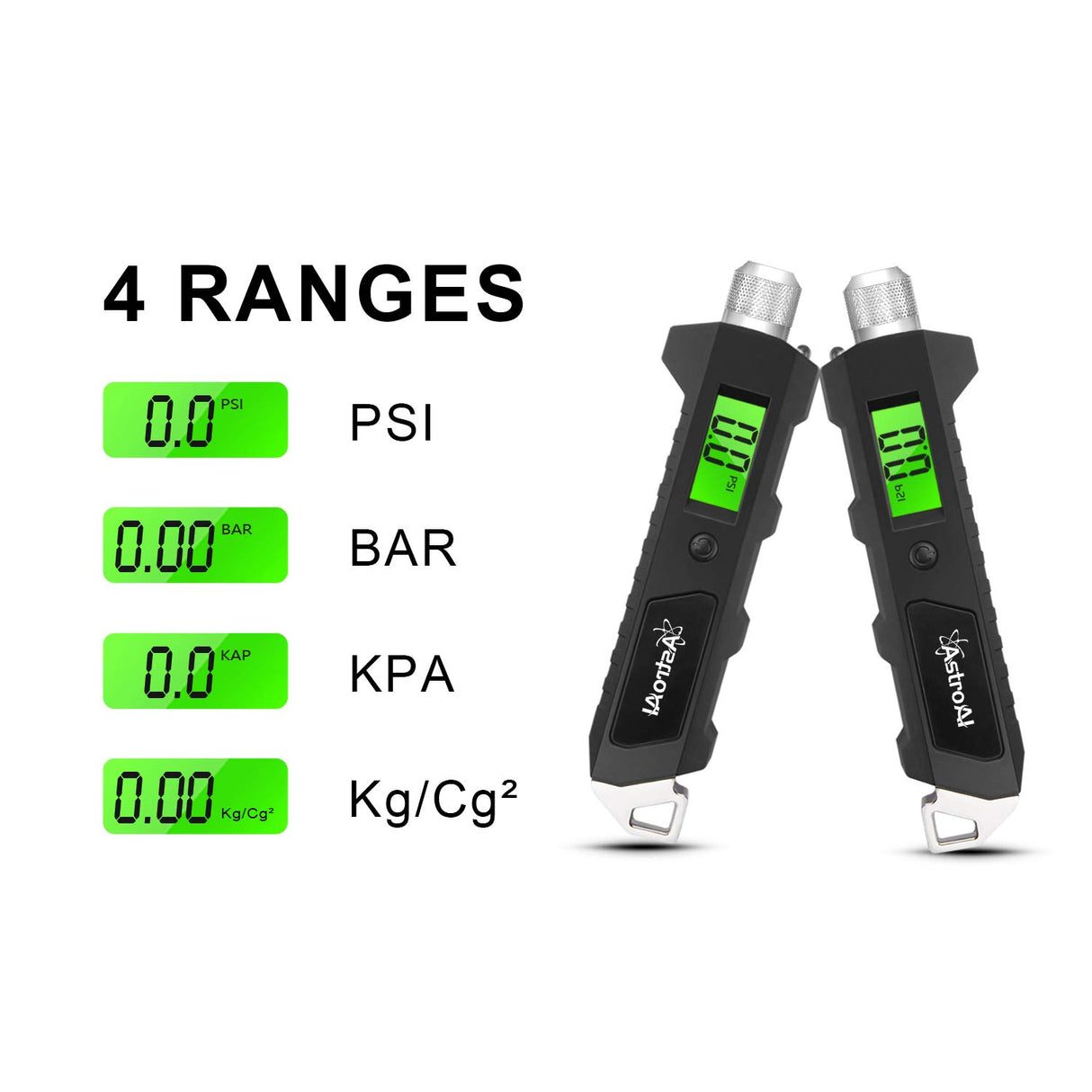 Medidor digital de presión de neumáticos con linterna LCD