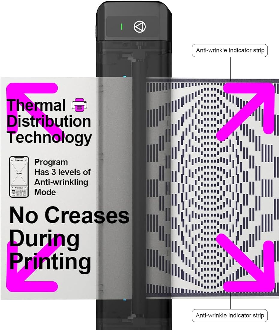 OZER M08Pro - Impresora inalámbrica de plantillas de transferencia Bluetooth de tatuaje, máquina fotocopiadora térmica sin tinta, impresora compacta, plantilla rápida compatible con teléfonos