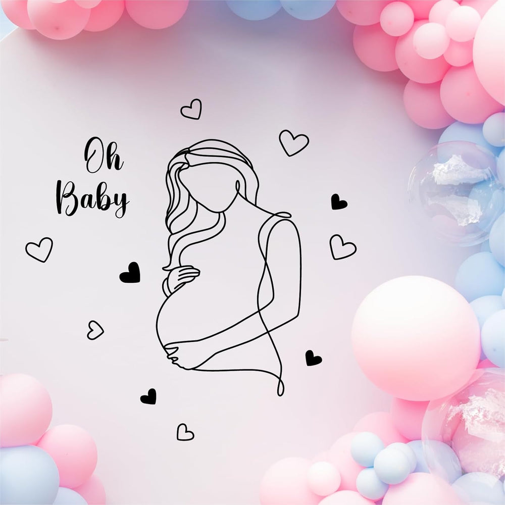 Vinilo Decorativo Oh Baby para Baby Shower - Arte Embarazo