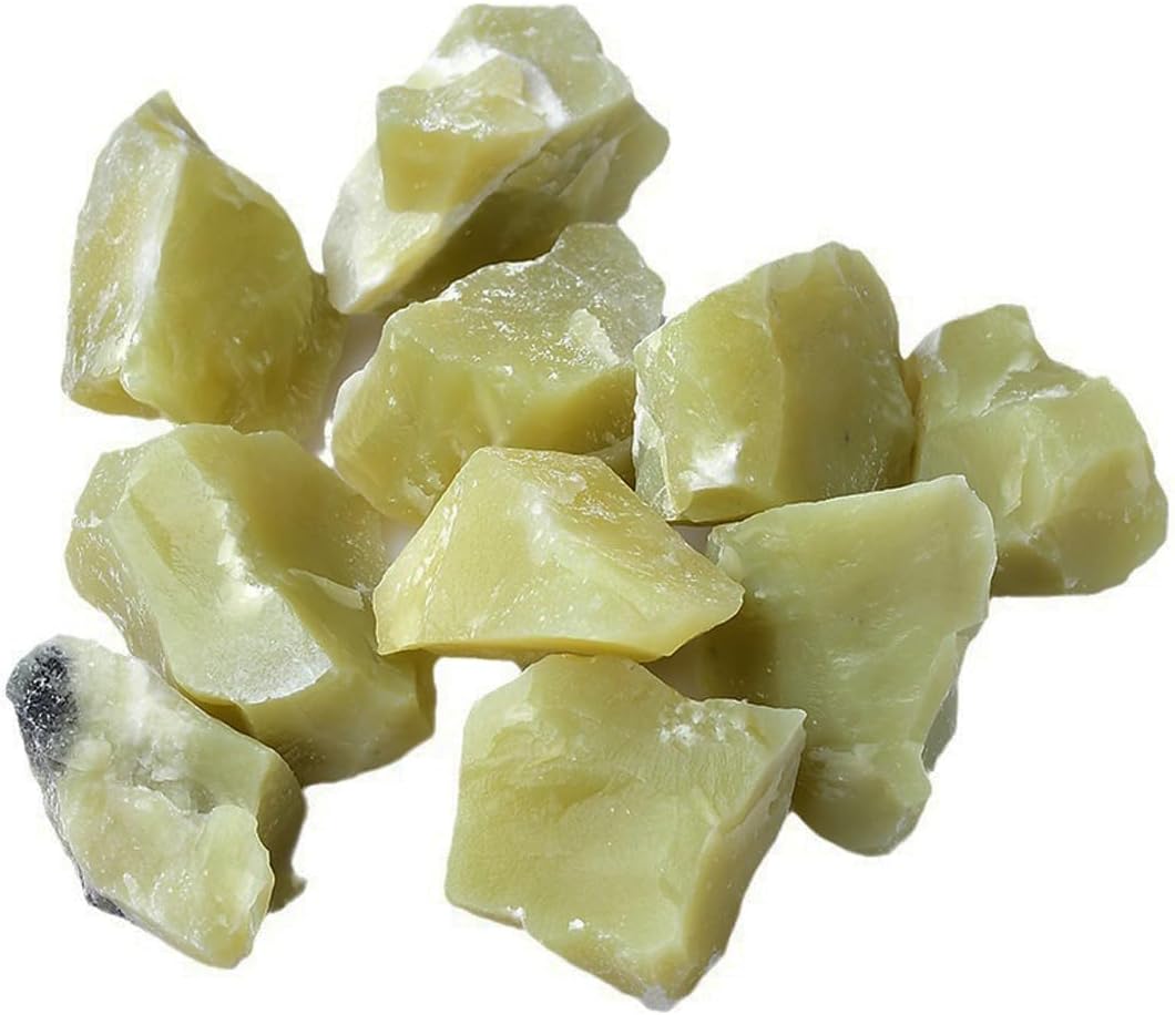 Cristales de Jade Amarillo, Grandes, Naturales, para Pulir