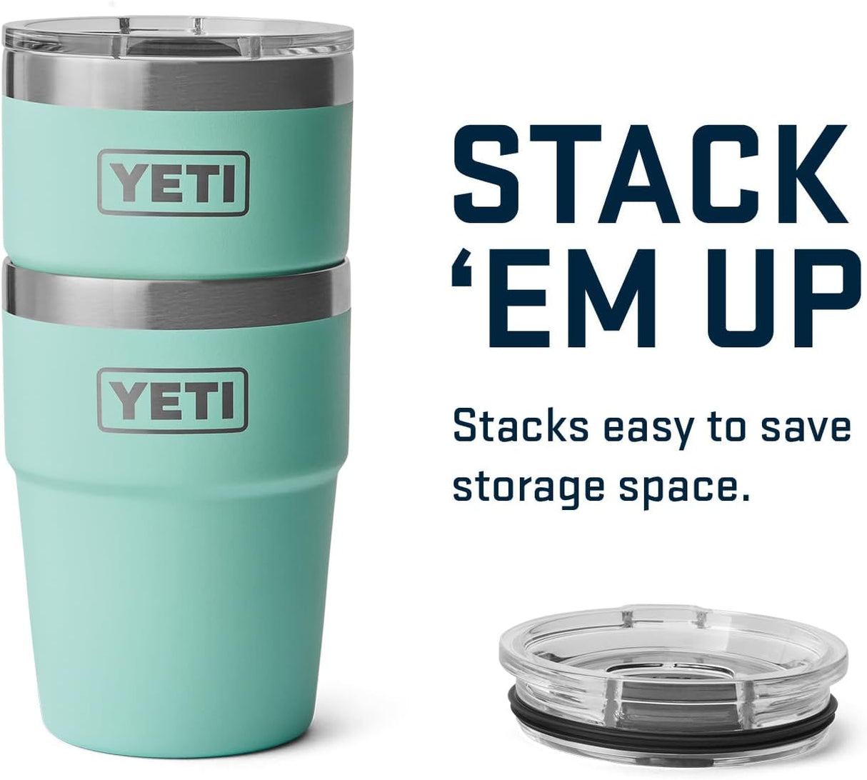 Taza YETI Rambler 16 oz, Acero Inoxidable, Aislada, Seafoam