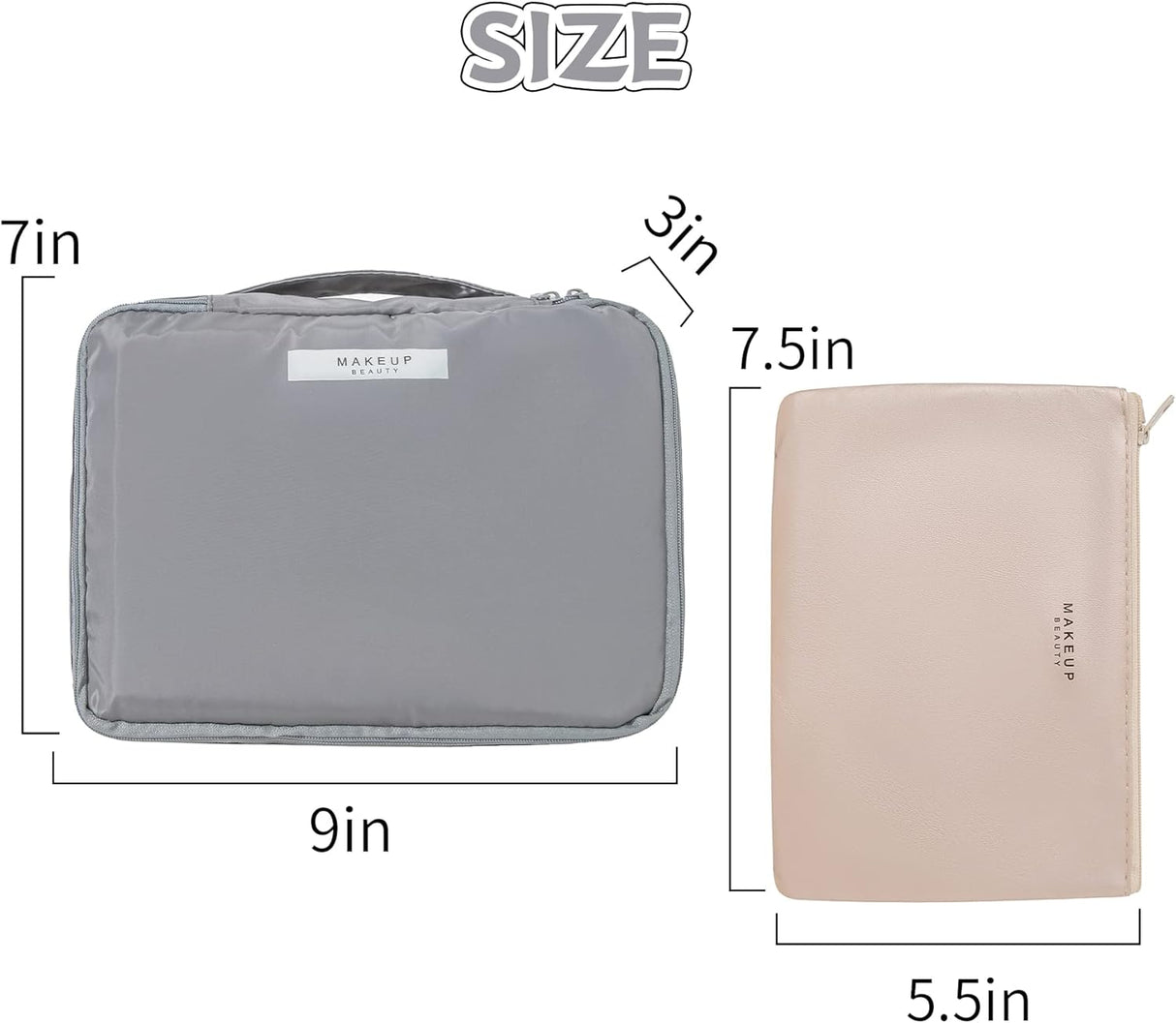 porta cosmeticos para viajes color gris