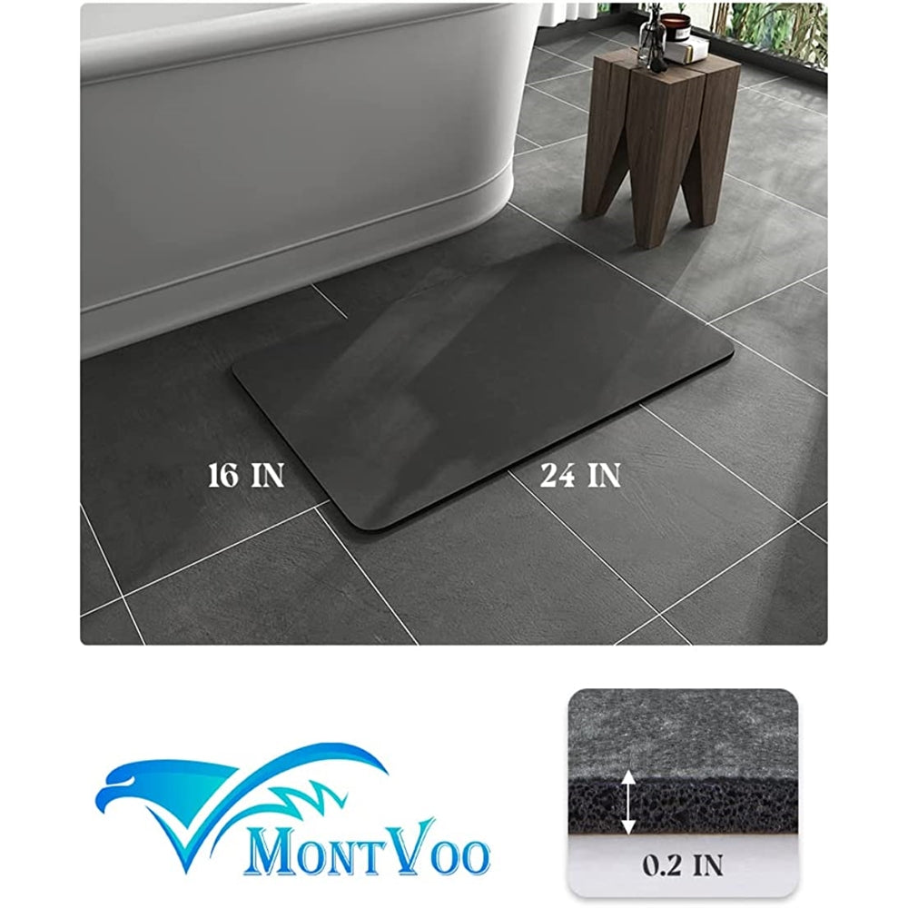 Tapete de baño, antideslizante, súper absorbente, Gris