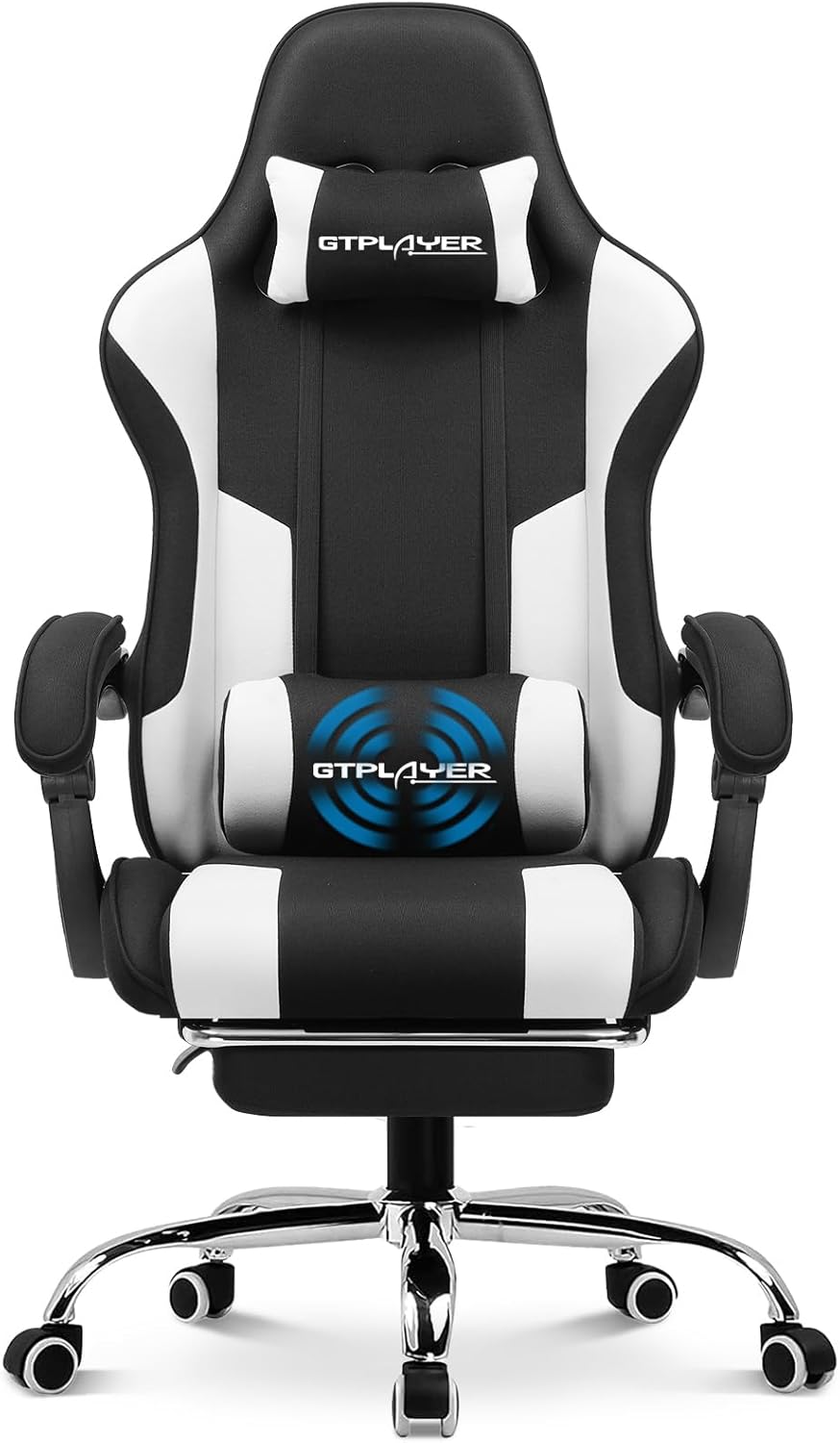Silla Gamer con reposapiés GT800A-GYWT-FA GTPLAYER