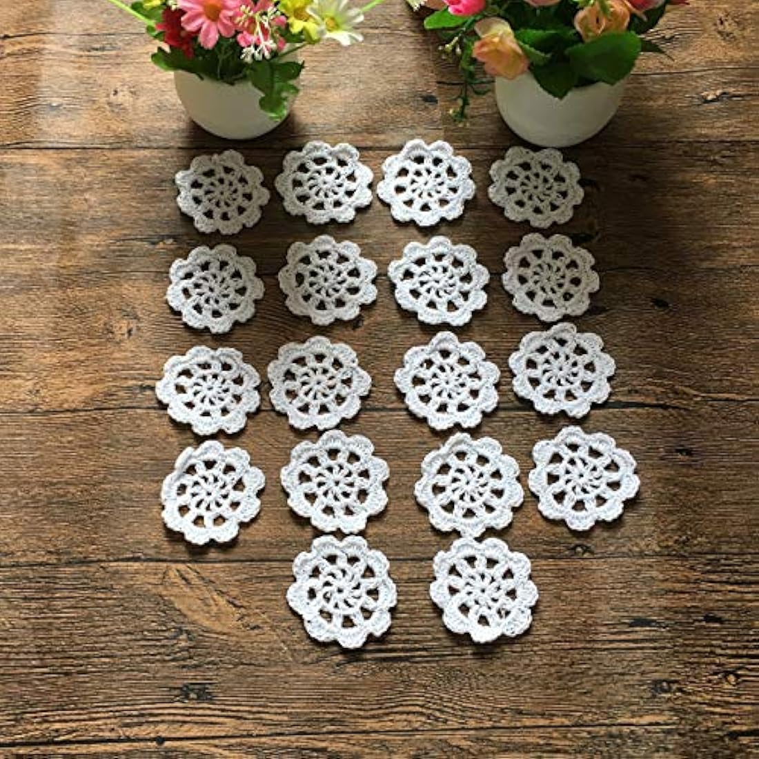 Mindplus - Juego de 18 adornos de ganchillo