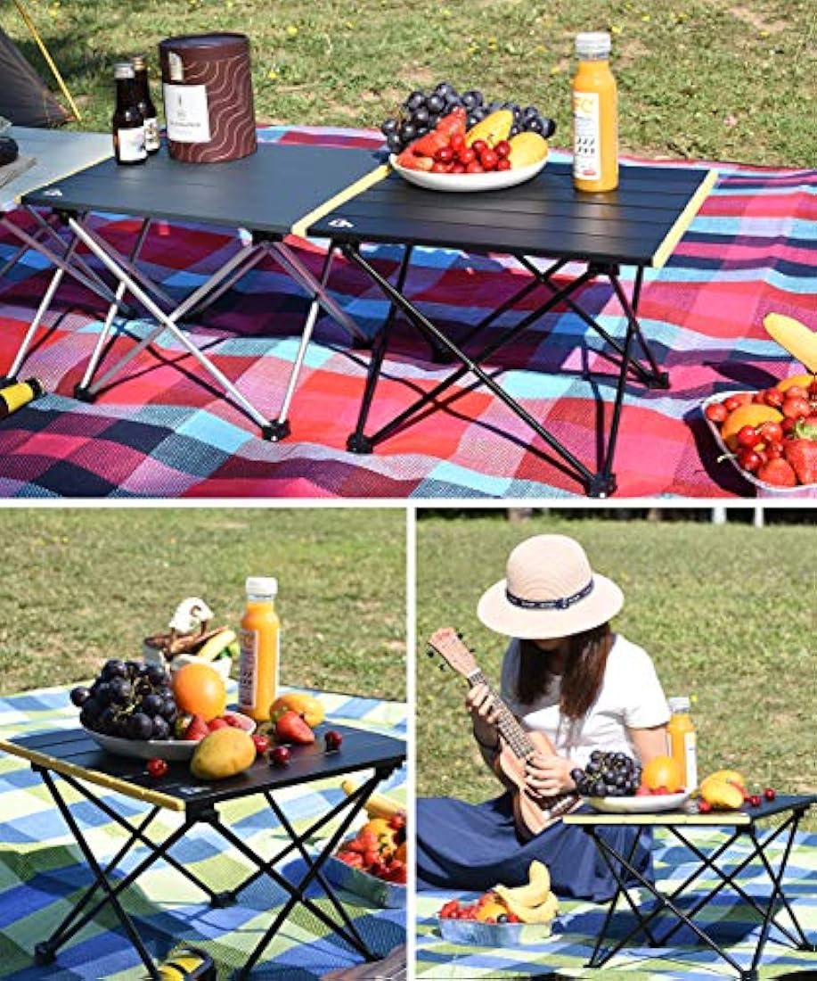 Mesa plegable ultraligera para camping con bolsa