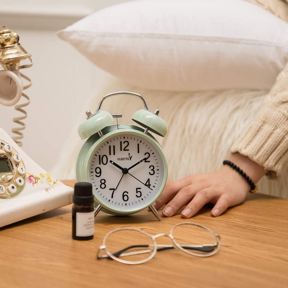 Reloj Despertador con Campana y Luz de Fondo para Dormitorio