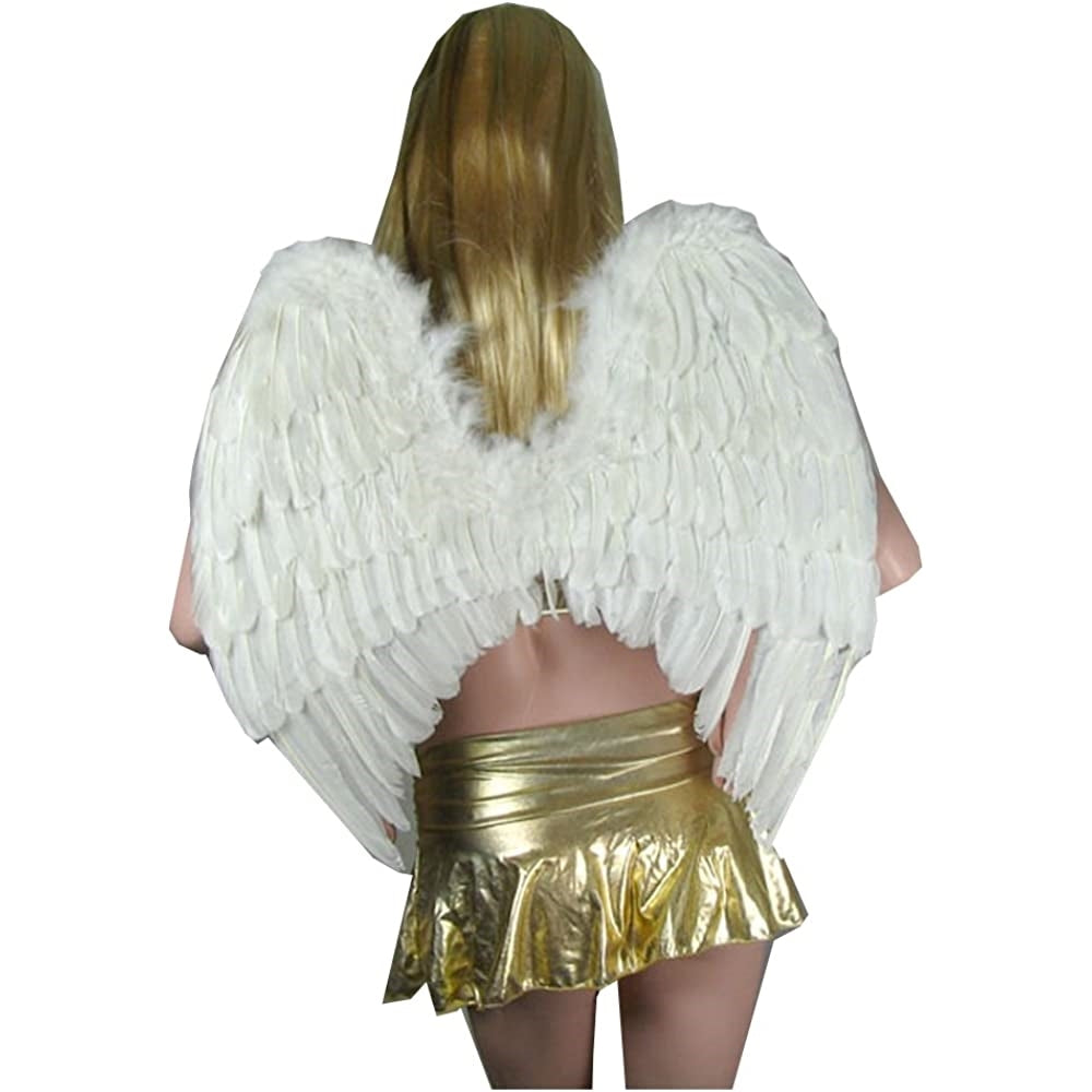 Disfraces de Alas de ángel de pluma blanco talla única