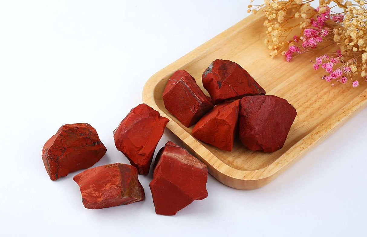 Jaspe rojo de 2 pulgadas, piedras naturales en bruto, Rojo