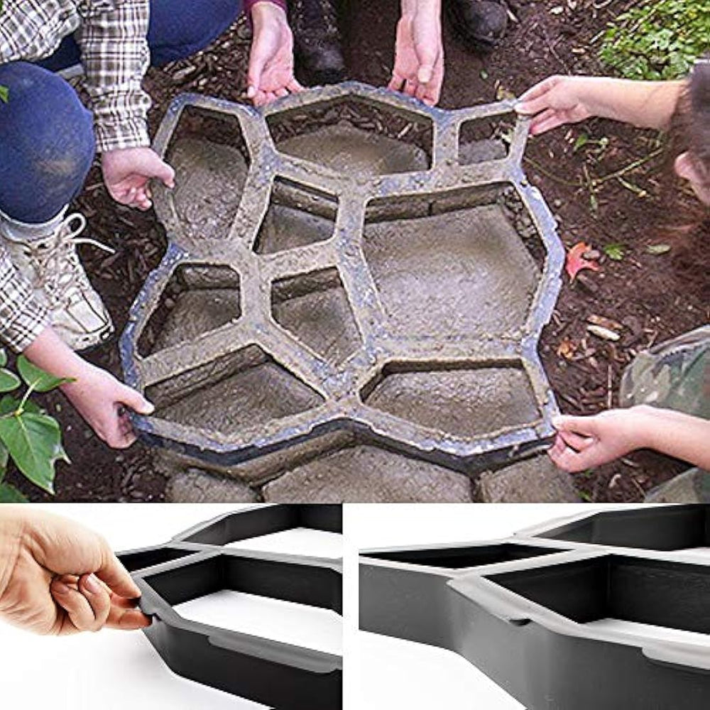 Moldes reutilizables para hacer caminos de hormigón