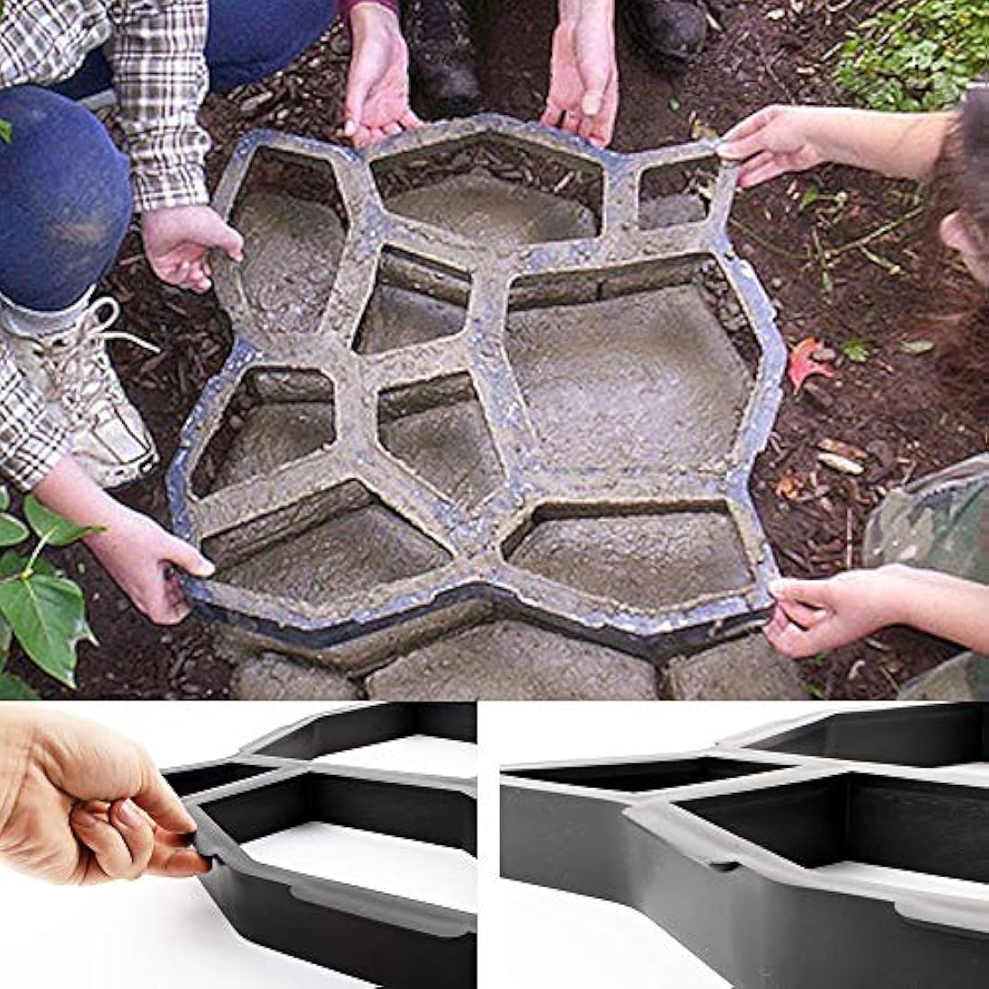 Moldes reutilizables para hacer caminos de hormigón