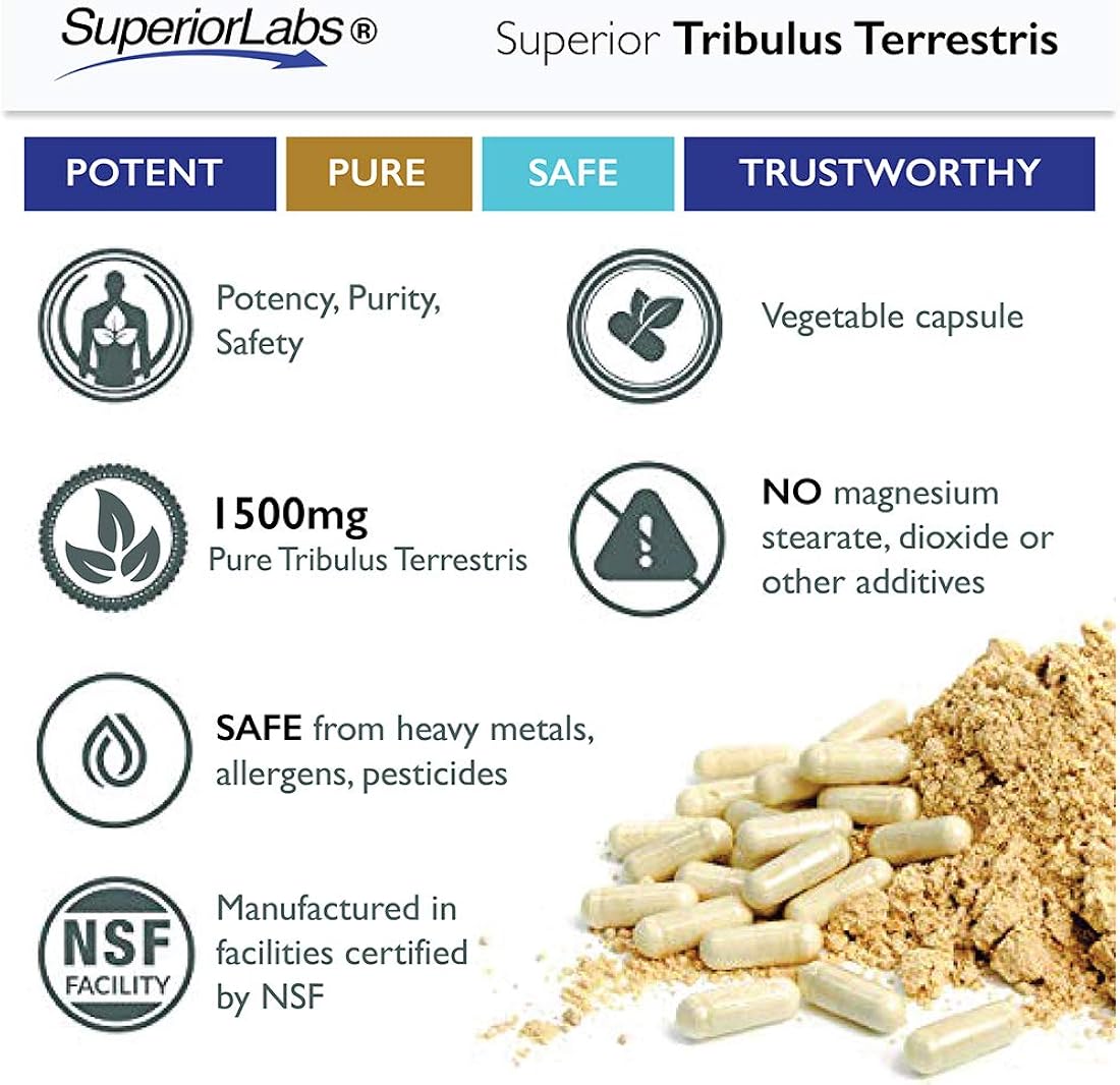 Suplemento Tribulus Terrestris bloqueador de cortisol 180u
