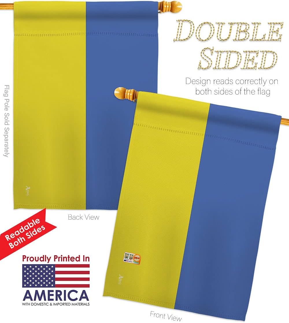 Kit de banderas de Ucrania para casa de jardín, nacionalidad regional, nación internacional, país, área particular, pequeño regalo decorativo, cartel de doble cara, fabricado en Estados Unidos, 28 x 40 pulgadas