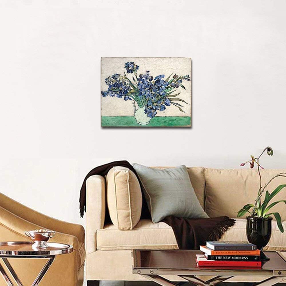 Lienzo decorativo con flores de Van Gogh, listo para colgar