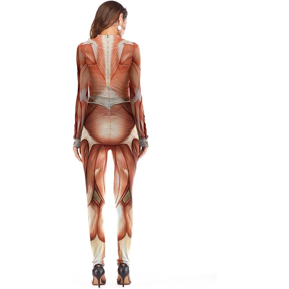 Disfraces de esqueleto para mujer talla L marrón