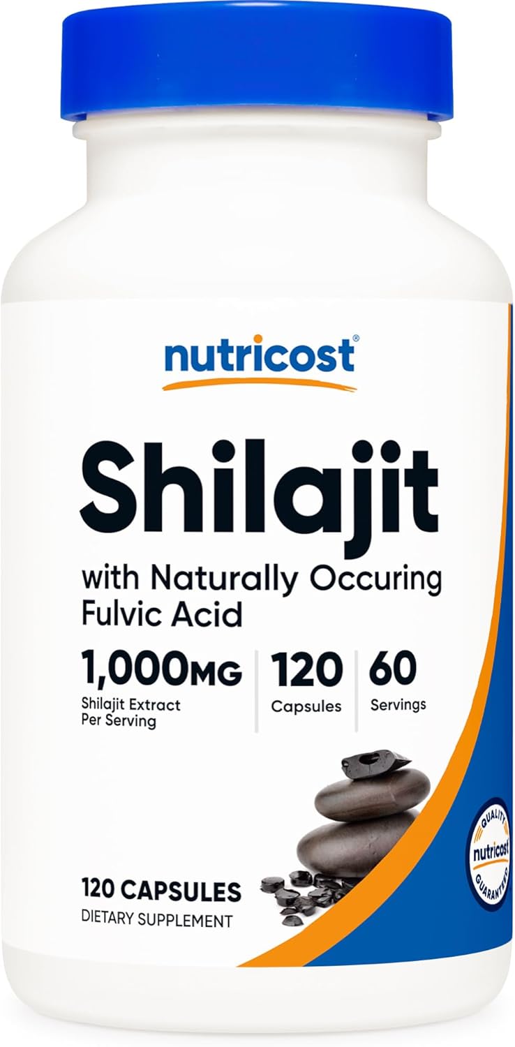 Cápsulas de Shilajit Nutricost 1000mg, 120 cápsulas
