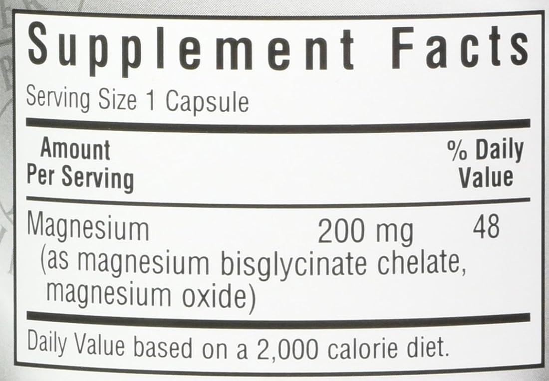 Magnesio tamponado quelado 200 mg, 120 cápsulas vegetarianas